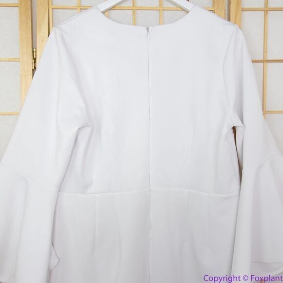 NEW Eloquii white Flare Sleeve Scuba Dress, 20 - Picture 7 of 15